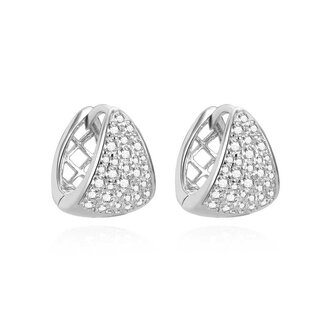 Třpytivé stříbrné náušnice se zirkony AGUC3534 Agato