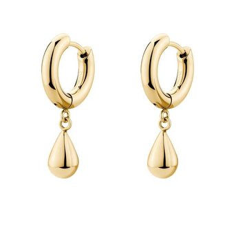 Pozlacené kruhové náušnice s přívěsky Tear Drop Perfect BPC45 Brosway