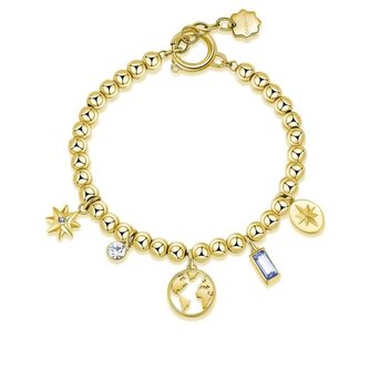 Pozlacený korálkový náramek s přívěsky Chakra BHKB119 Brosway