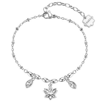 Půvabný ocelový náramek s lotosovým květem Chakra BHKB259 Brosway