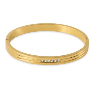 Módní pevný náramek z pozlacené oceli Troli