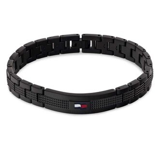 Nadčasový černý náramek pro muže Homme 2790420 Tommy Hilfiger