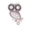 Originální brož šedá metalická Sovička Sovičky