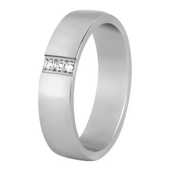 Dámský prsten z oceli s krystaly SPD01 Beneto Exclusive / Obvod: 55 mm - 55 mm