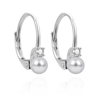 Půvabné stříbrné náušnice se sladkovodní perlou AGUC3513P-G Agato