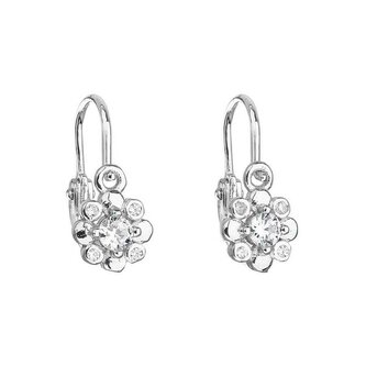 Stříbrné dětské náušnice s čirými zirkony 11174.1 Evolution Group