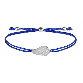 Šňůrkový náramek s andělským křídlem modrá/ocelová Troli