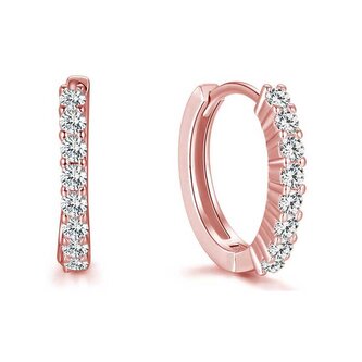 Pozlacené kruhové stříbrné náušnice AGU1152-ROSE Beneto