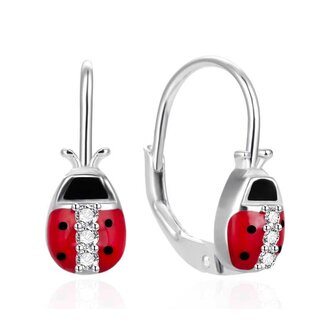 Stříbrné dívčí náušnice s beruškou AGT-ED002L Agato