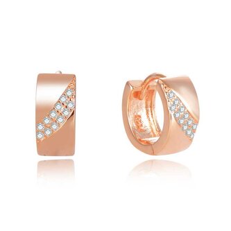 Půvabné bronzové kruhové náušnice AGUC2674-ROSE Beneto