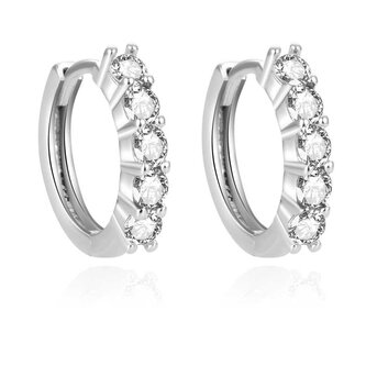 Nadčasové kruhové náušnice se zirkony AGUC1534 Beneto