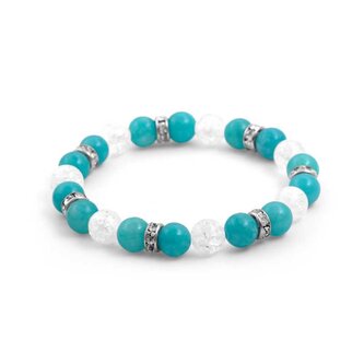 Korálkový náramek z jadeitu a křišťálu MINK72/18 Agato