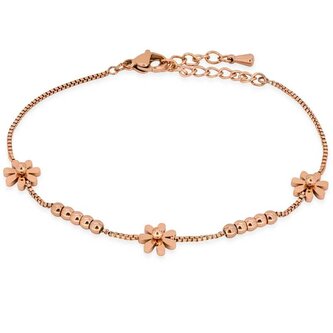 Jemný bronzový náramek s květinami Troli