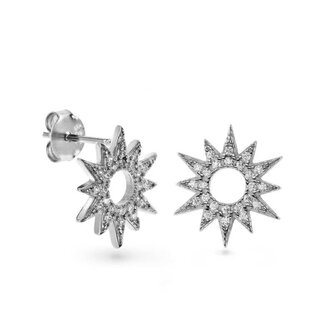 Stříbrné sluníčkové náušnice s kubickými zirkony AJNS0027 Again Jewelry