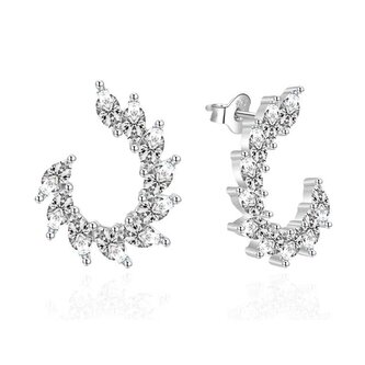 Elegantní stříbrné náušnice se zirkony AGT-E053PW Agato