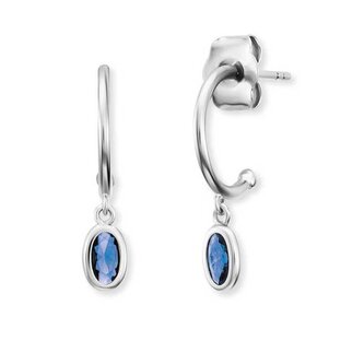 Stříbrné půlkruhové náušnice s modrými zirkony ERE-JOY-B-CR Engelsrufer