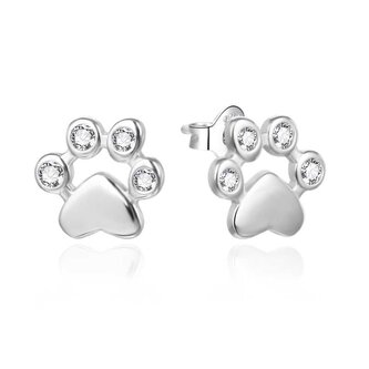 Stříbrné náušnice Tlapky se zirkony AGT-E224PW Agato