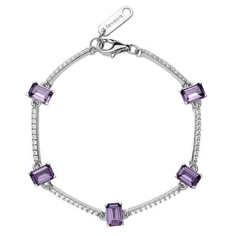 Stříbrný náramek s kubickými zirkony Fancy Magic Purple FMP06 Brosway