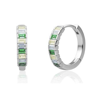 Stříbrné náušnice s barevnými kubickými zirkony EAS23-CZ03 Sparkling