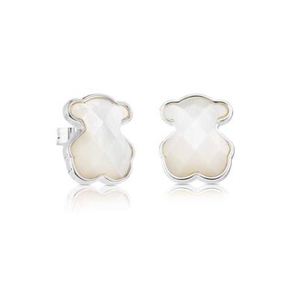 Stříbrné medvídkové náušnice s perletí Icon Color 815113500 Tous