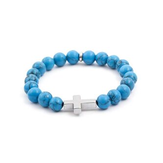 Korálkový náramek z howlitu a hematitu MINK47/18 Agato