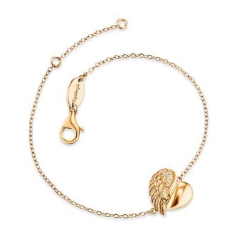 Pozlacený stříbrný náramek Srdce s andělským křídlem a zirkony ERB-LILHW-G Engelsrufer