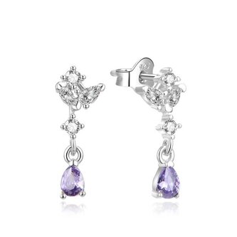 Jedinečné stříbrné náušnice se zirkony AGUP2183/AL Beneto