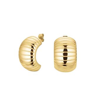 Stylové pozlacené půlkruhové náušnice JESEG-J968 Rosefield