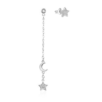 Asymetrické stříbrné náušnice se zirkony AGT-E050PW Agato