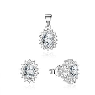 Stříbrná souprava šperků se zirkony AGSET159 (přívěsek, náušnice) Beneto