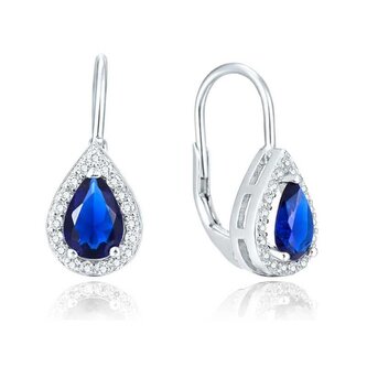 Stříbrné náušnice s modrými zirkony AGUC2226 Beneto