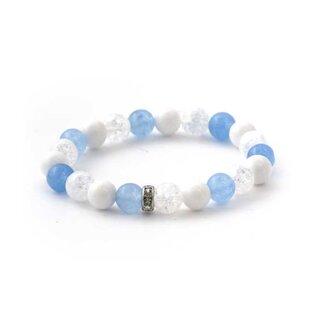 Korálkový náramek z jadeitu, nefritu a křišťálu MINK119/17 Agato