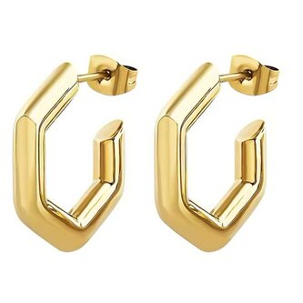 Módní pozlacené náušnice Hexagonia TJ3511 Breil