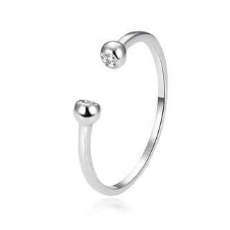 Otevřený stříbrný prsten se zirkony AGT-R45W Agato / Obvod: 52 mm - 52 mm