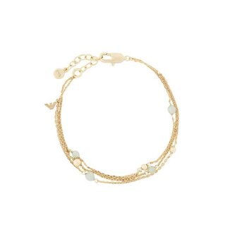 Trojitý pozlacený náramek s aventurinem EGS3226710 Emporio Armani