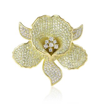 Luxusní pozlacená brož ve tvaru květu Gold Troli