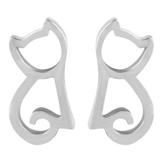Moderní ocelové náušnice Kočka Troli
