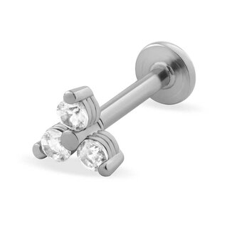 Třpytivá ocelová labreta s krystaly Troli