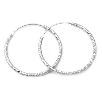 Luxusní kruhové stříbrné náušnice AGUC644/N Beneto / Průměr: 2,5 cm