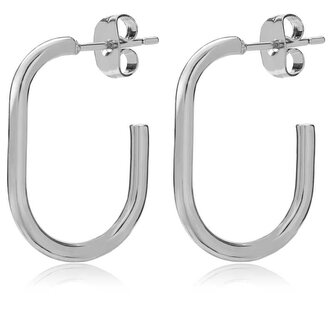 Nadčasové ocelové oválné náušnice Troli