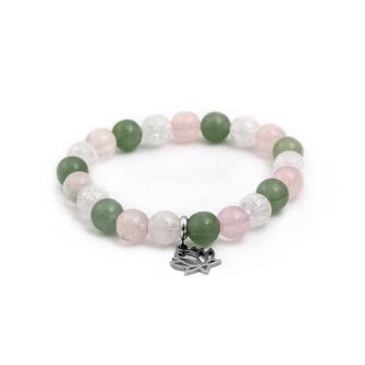 Korálkový náramek z růženínu, avanturínu a kříšťálu MINK82/17 Agato