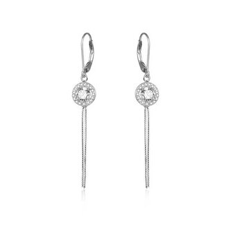 Dlouhé stříbrné náušnice se zirkony AGUC1977 Beneto