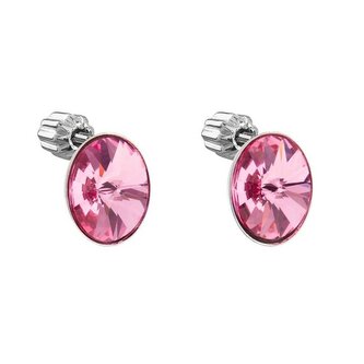 Růžové peckové náušnice s krystaly Swarovski 31274.3 rose Evolution Group