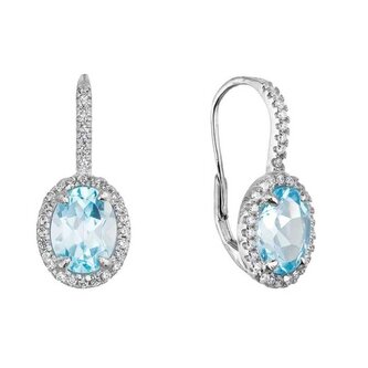 Luxusní stříbrné náušnice se zirkony a pravým topazem 11492.3 Evolution Group