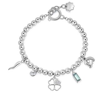 Ocelový korálkový náramek pro štěstí Chakra BHKB114 Brosway