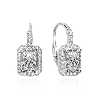 Třpytivé stříbrné náušnice se zirkony AGUC3525 Agato