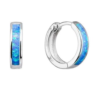 Slušivé kruhové náušnice s modrými syntetickými opály 11402.1 Evolution Group