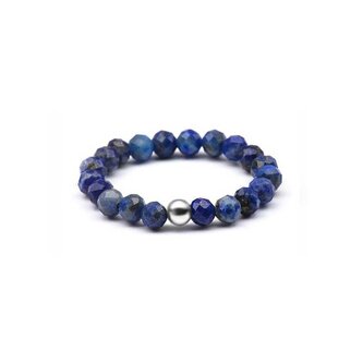 Korálkový prsten s lazuritem POL-R02 Agato / Obvod: 49 mm - 49 mm