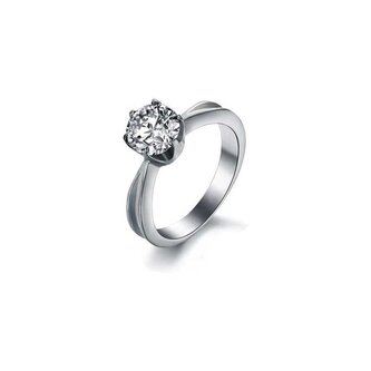 Ocelový prsten s krystalem KRS-174 Troli / Obvod: 54 mm - 54 mm