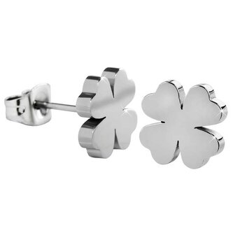 Něžné ocelové náušnice pro štěstí Čtyřlístky KE-001 Troli